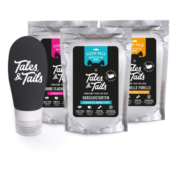 Tales &amp; Tails PAWESOME FOOD FOR PETS Futtertube für Hunde inklusive